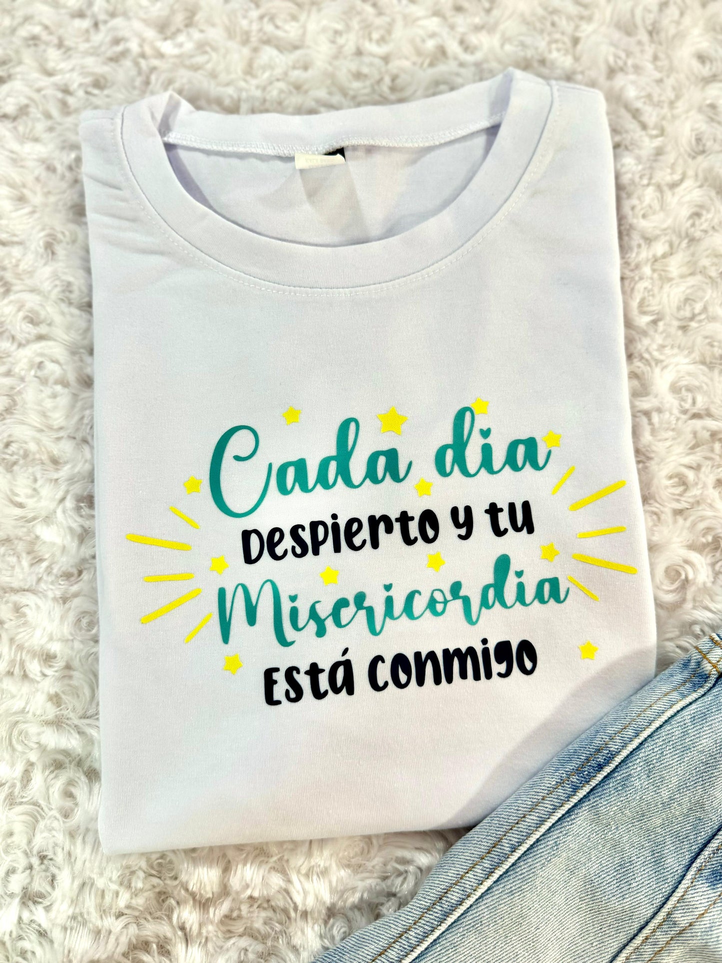 Dama alg estampado frase blanco