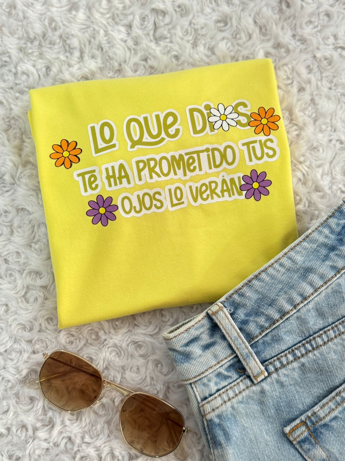 Dama alg estampado Flores amarillo