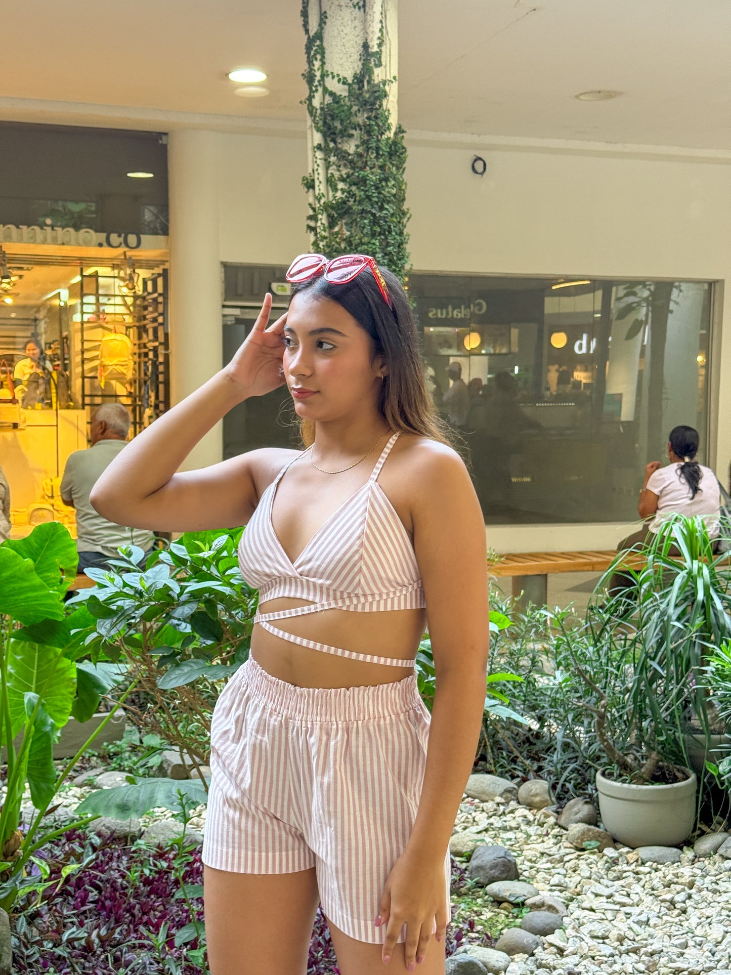 SHORT + TOP PALO DE ROSA PALIDO