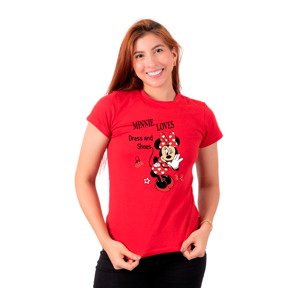 Dama alg estampado rojo minnie