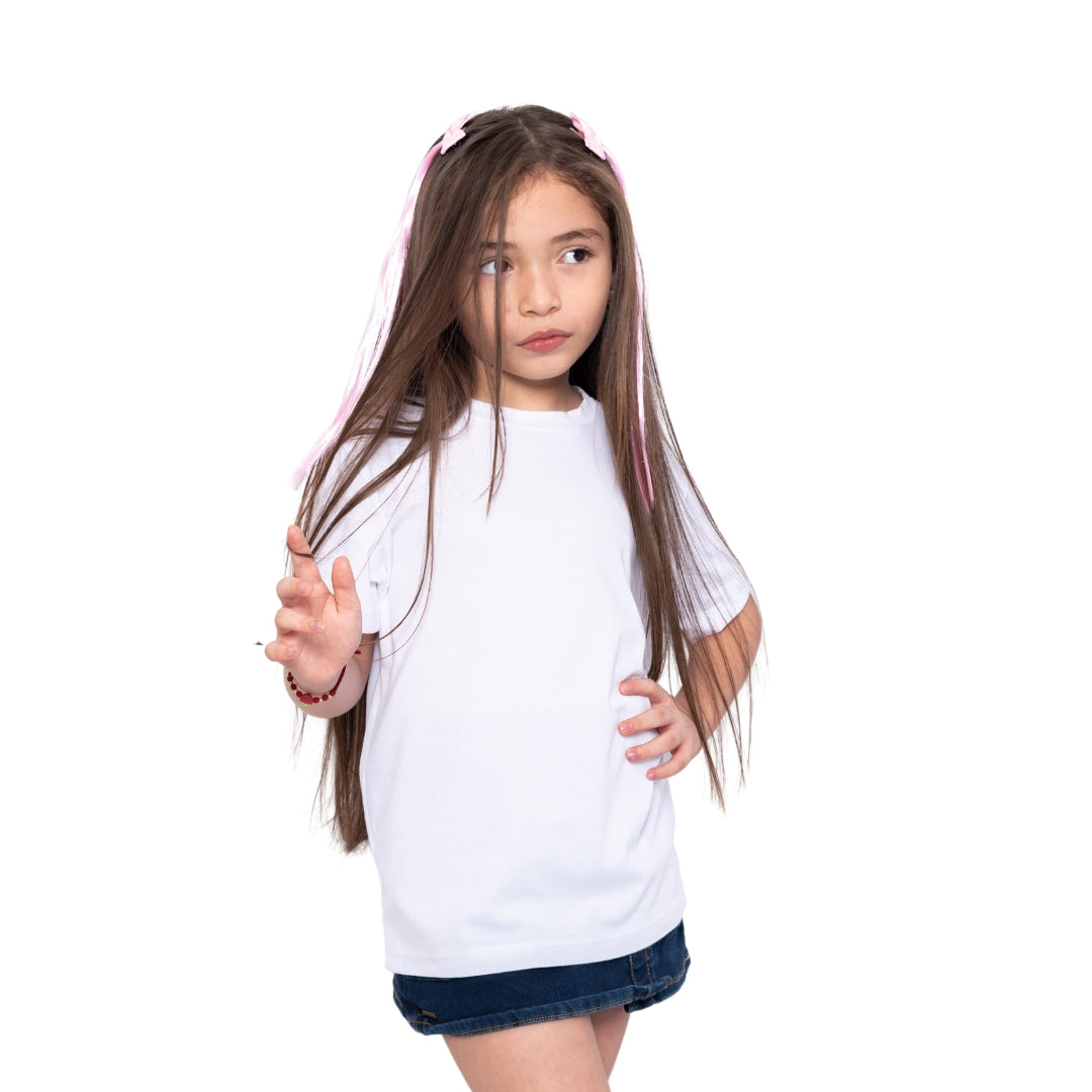 CAMISETA BASICA DE NIÑO - BLANCO - PD