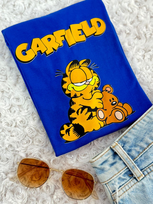 Dama alg estampado garfield azul rey
