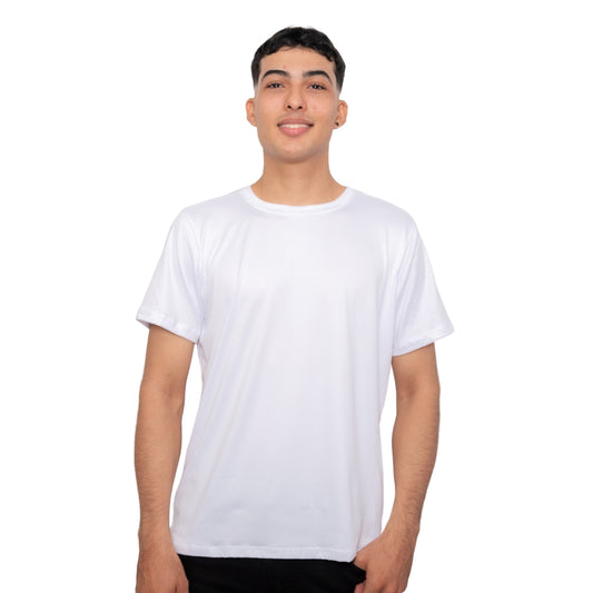 CAMISETA BASICA DE CABALLERO - BLANCO - PD