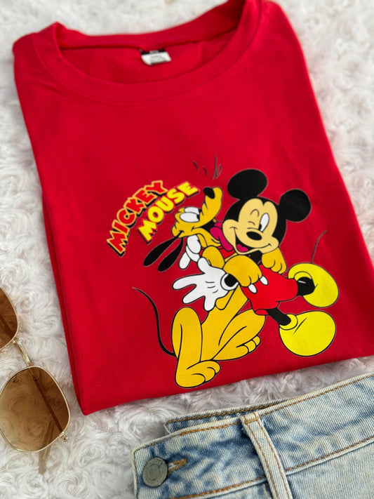 Dama alg estampado mickey rojo