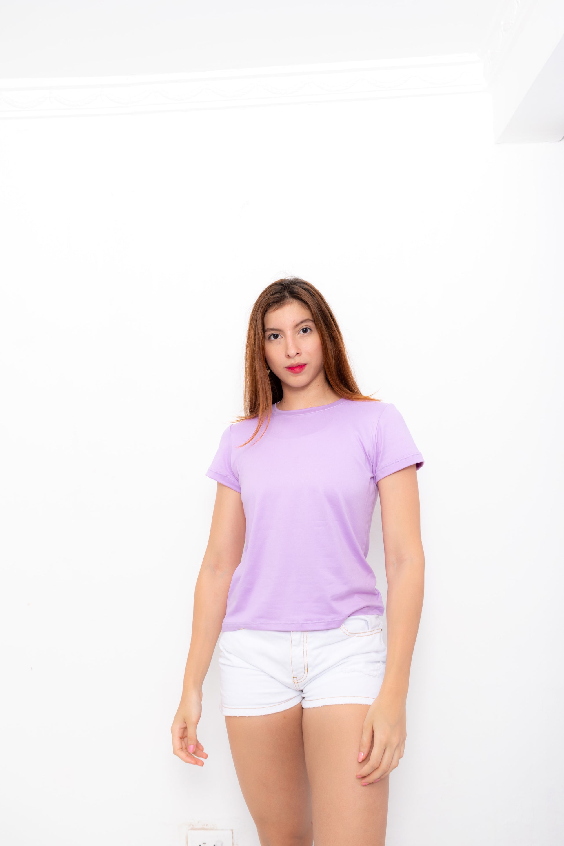 CAMISETA BASICA DE DAMA LILA PD