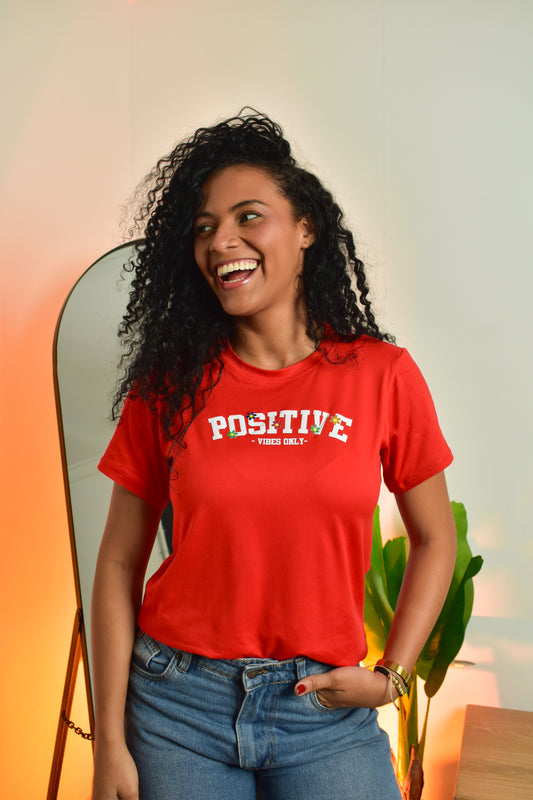 Dama pd estampado Positive rojo