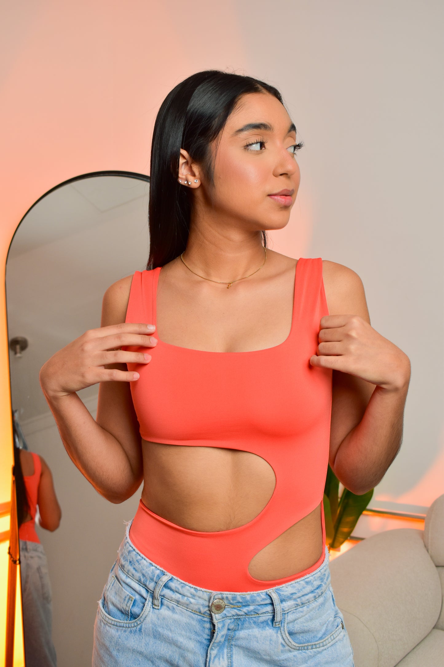 Body Raquel naranja neon
