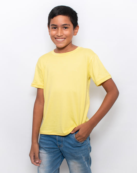 CAMISETA BASICA DE NIÑO - AMARILLO - PD