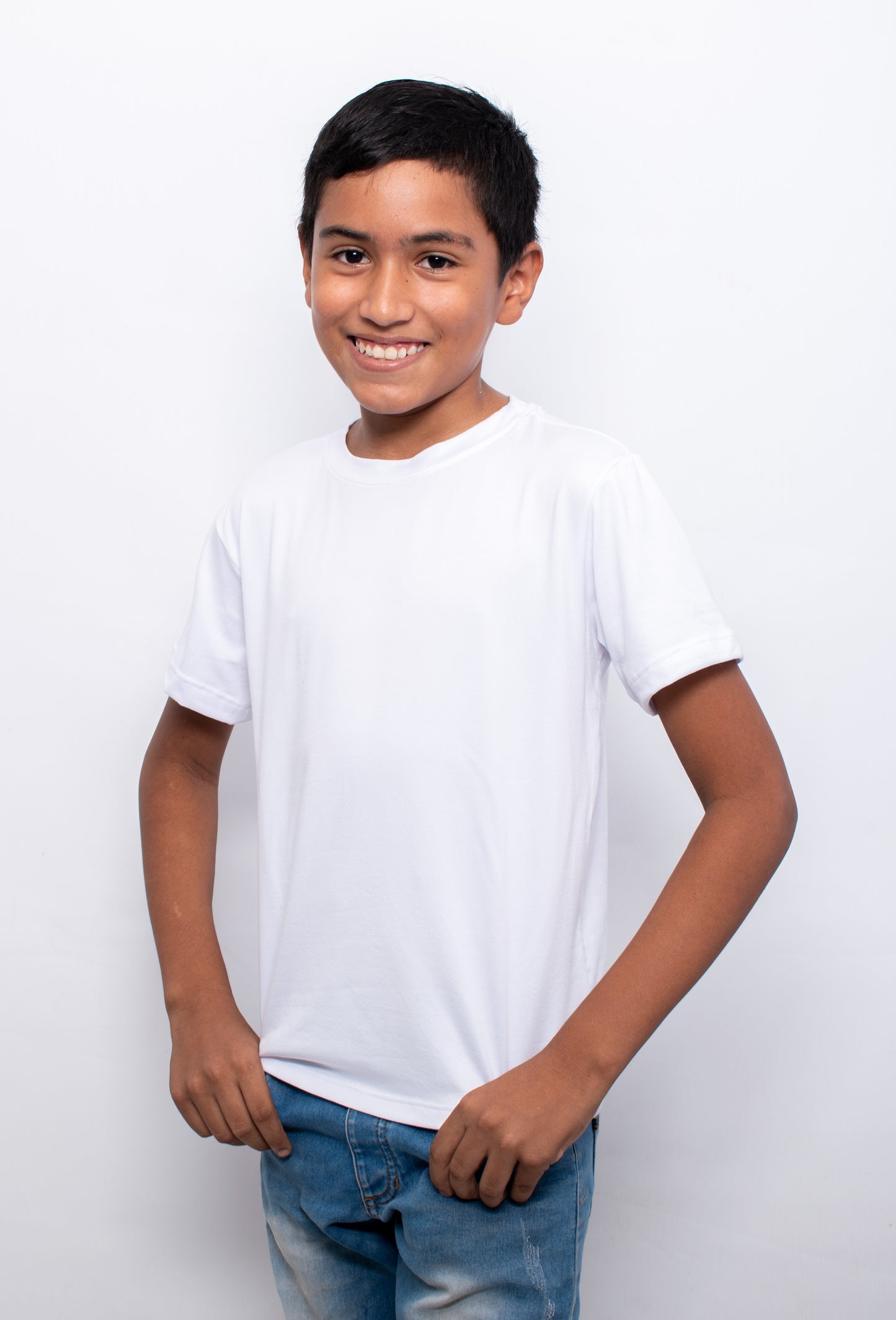 CAMISETA BASICA DE NIÑO - BLANCO - PD