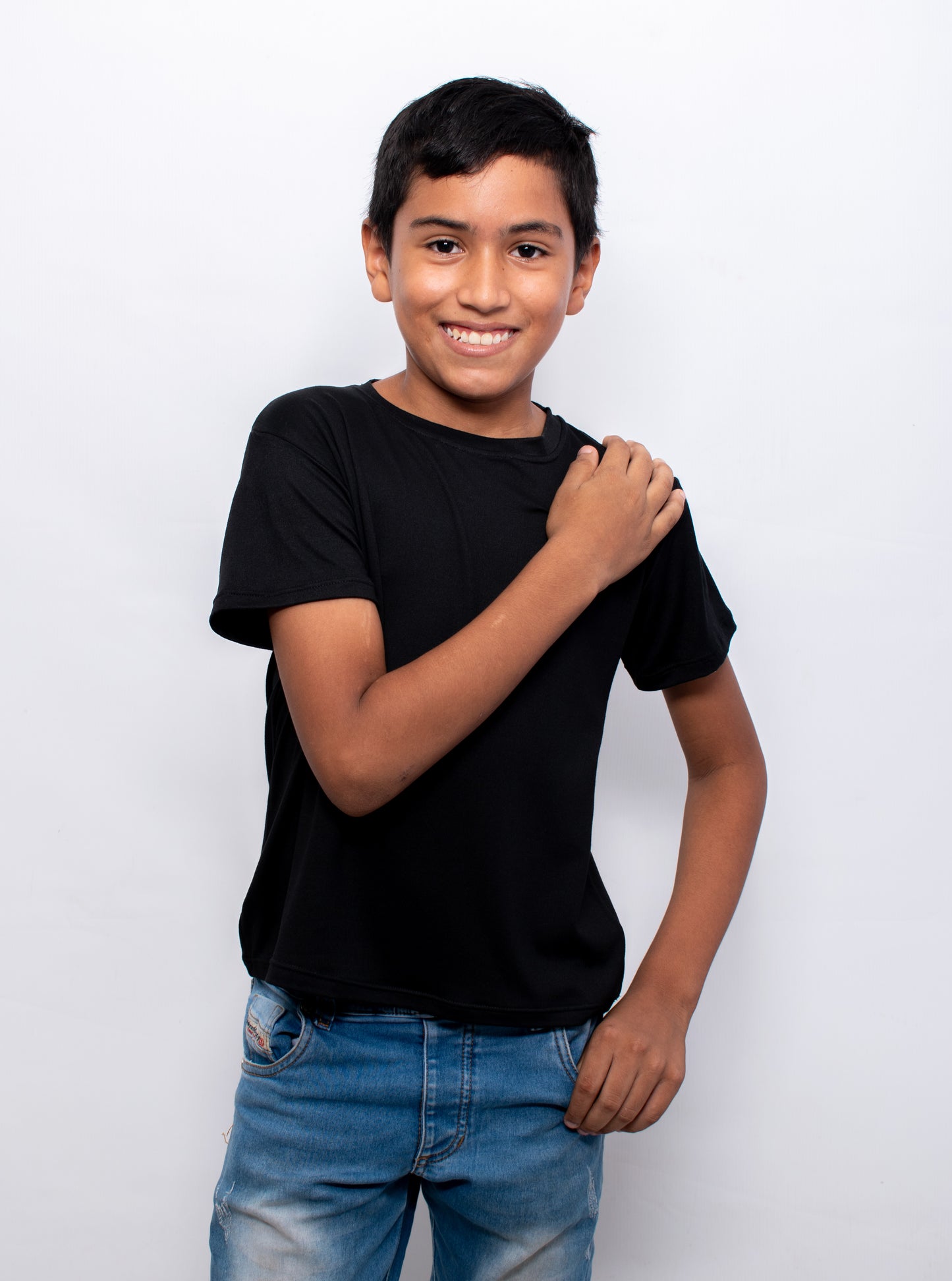 CAMISETA BASICA DE NIÑO - NEGRO - PD