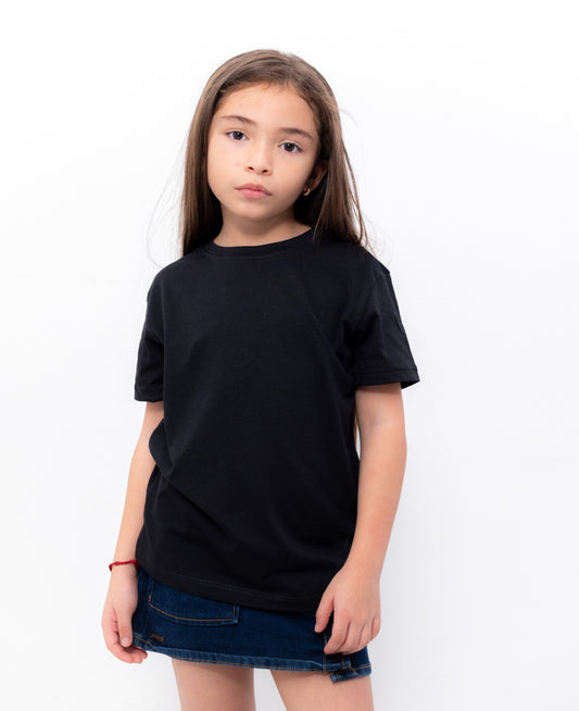 CAMISETA BASICA DE NIÑO - NEGRO - ALG