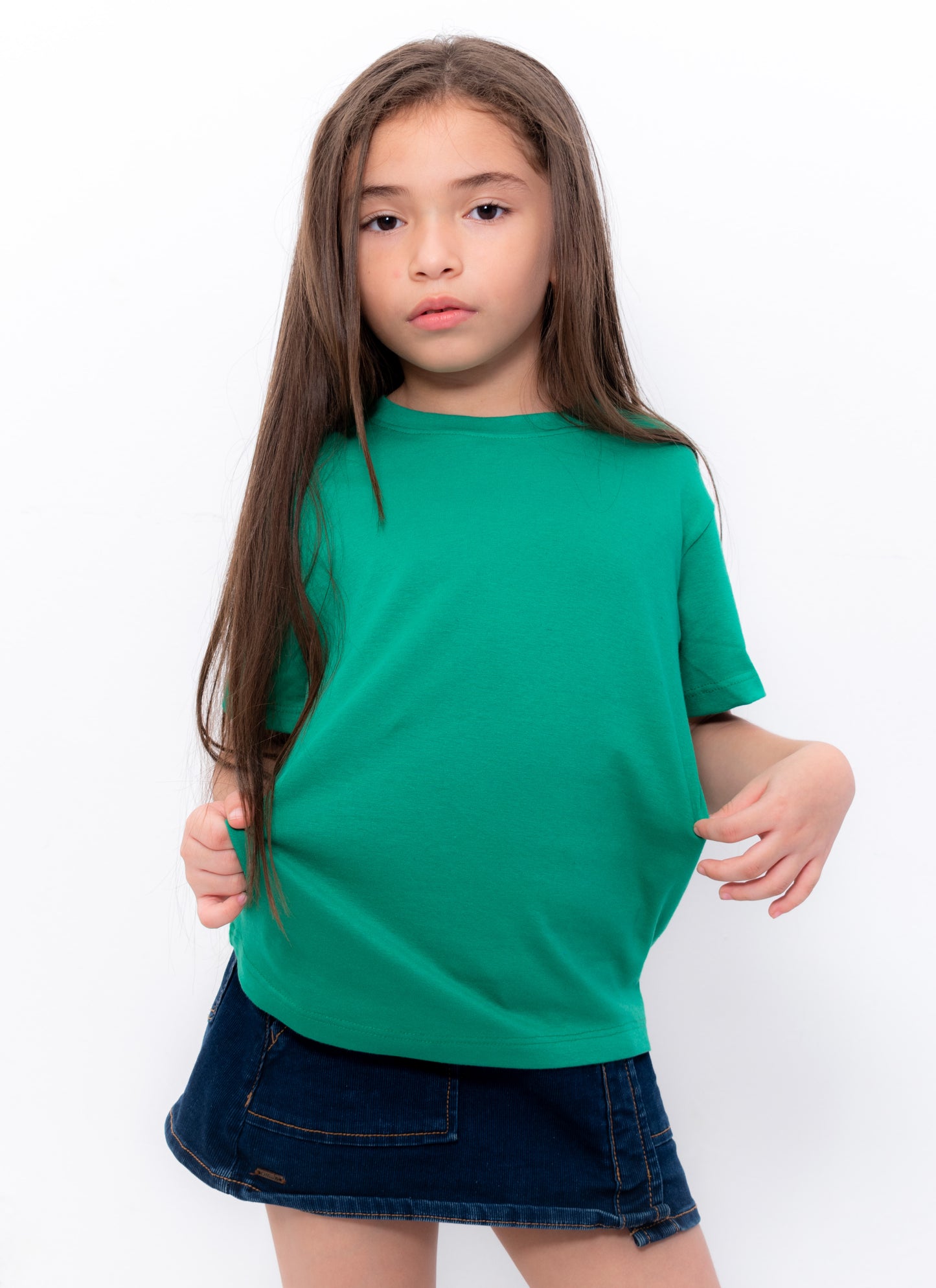 CAMISETA BASICA DE NIÑO - VERDE - ALG