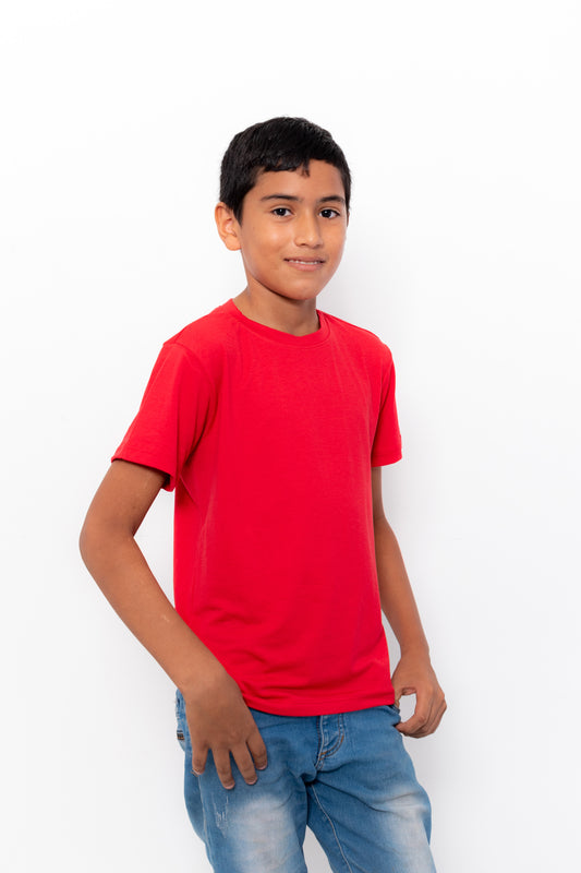 CAMISETA BASICA DE NIÑO - ROJO- PD