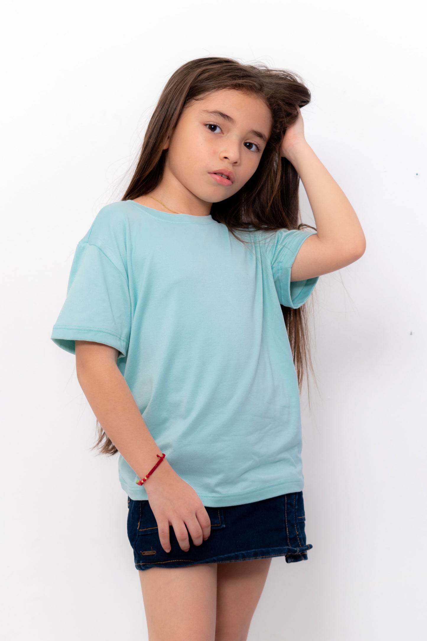 CAMISETA BASICA DE NIÑO - VERDE MENTA - PD