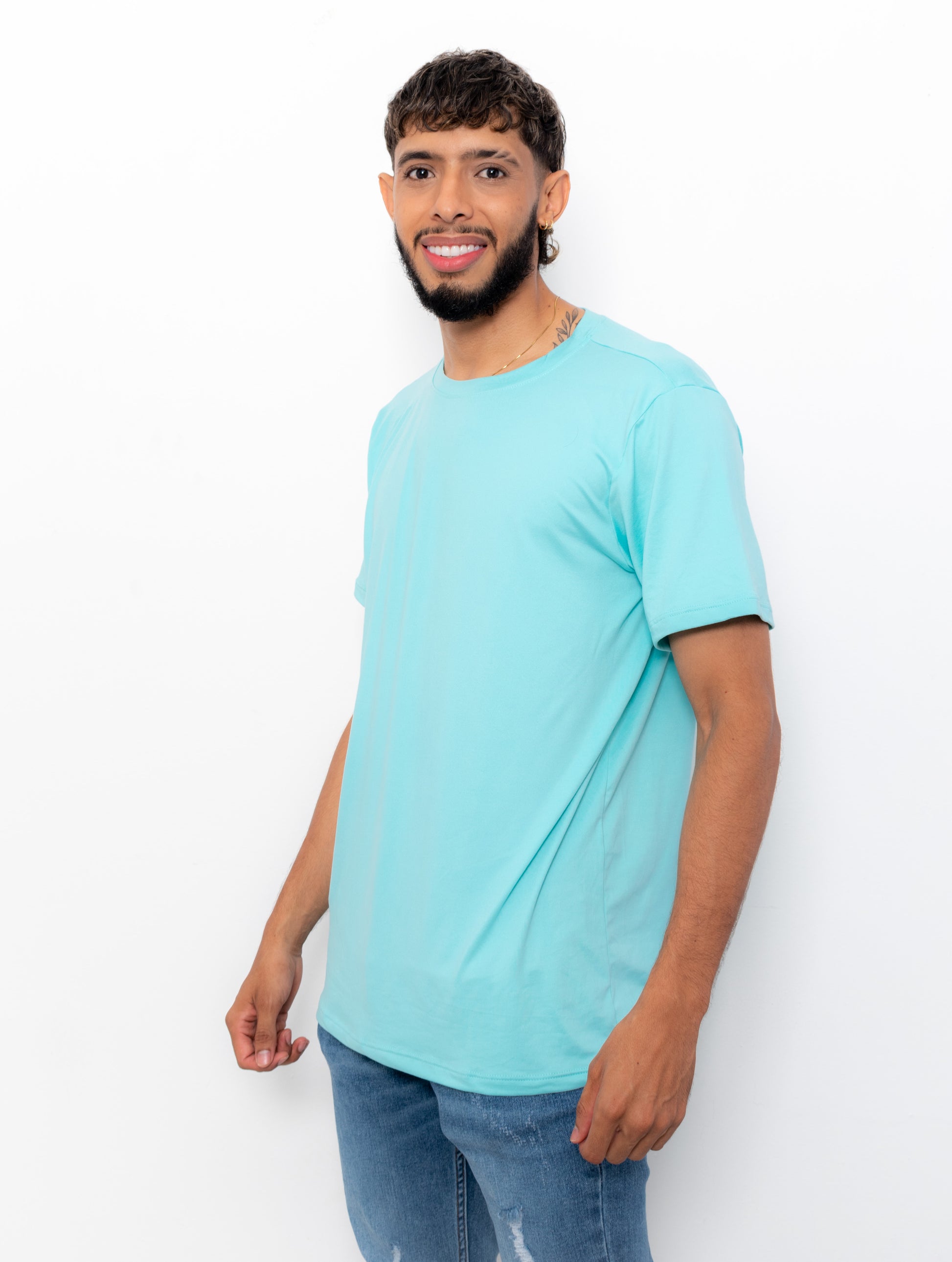 CAMISETA BASICA DE CABALLERO VERDE MENTA PD - Main Image