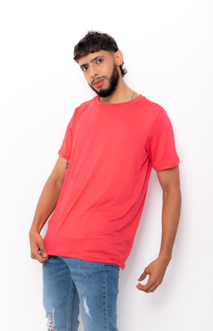 CAMISETA BASICA DE CABALLERO - CORAL - PD