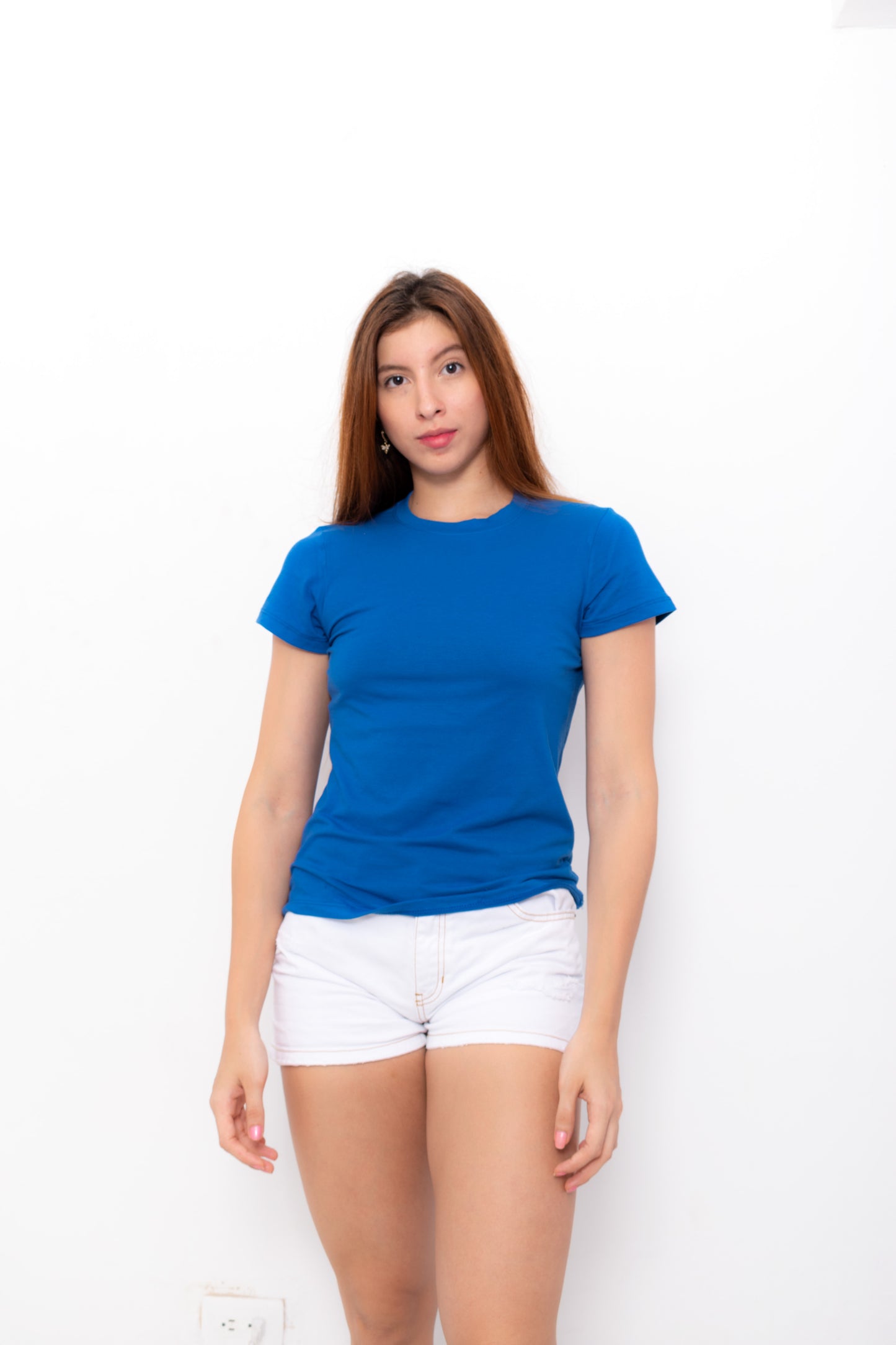 CAMISETA BASICA DAMA - AZUL REY - ALG