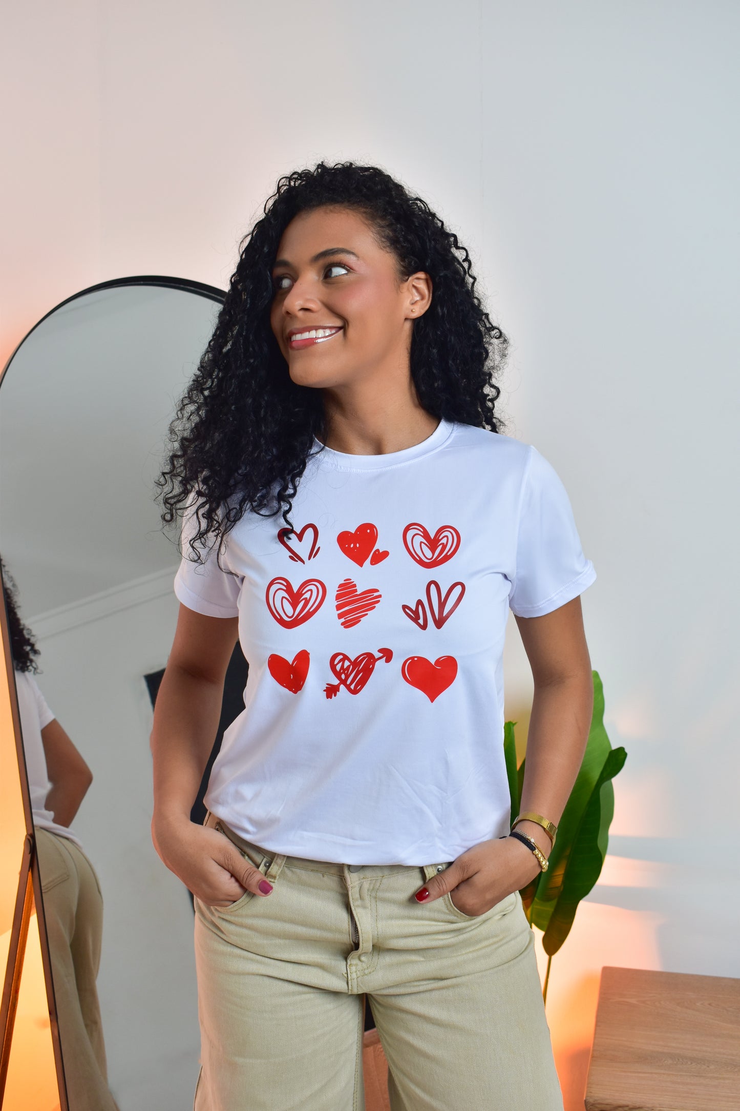Dama pd estampado corazones