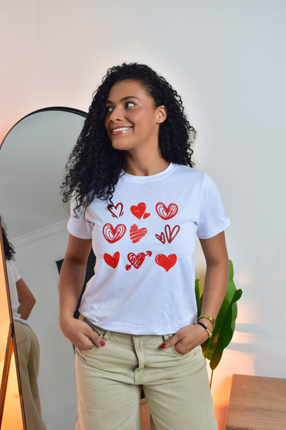 Dama pd estampado corazones