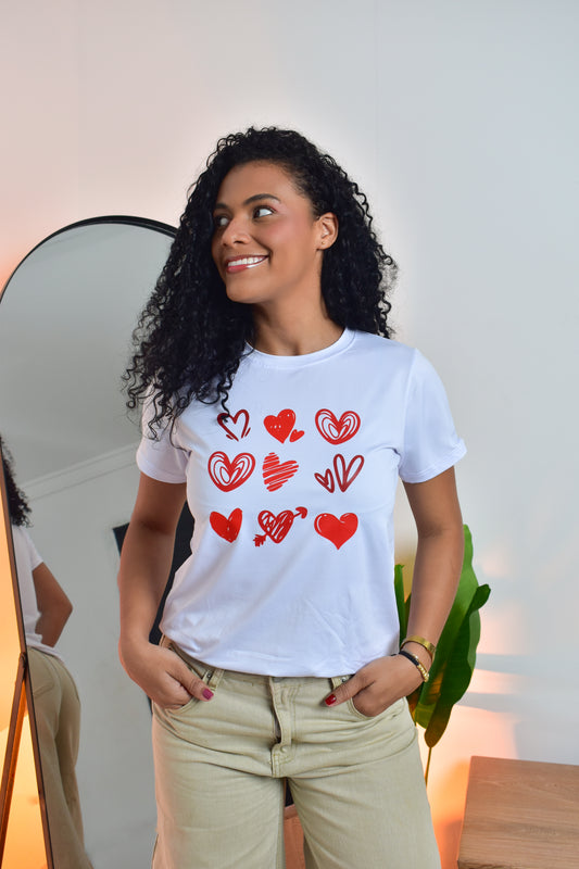 Dama pd estampado corazones
