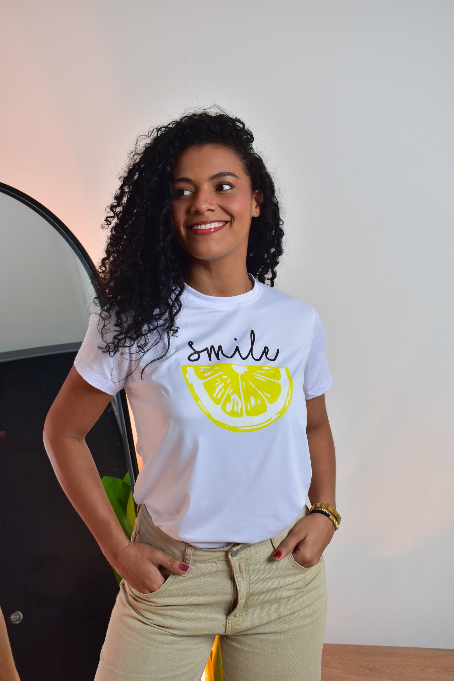 Dama pd estampado smile limón