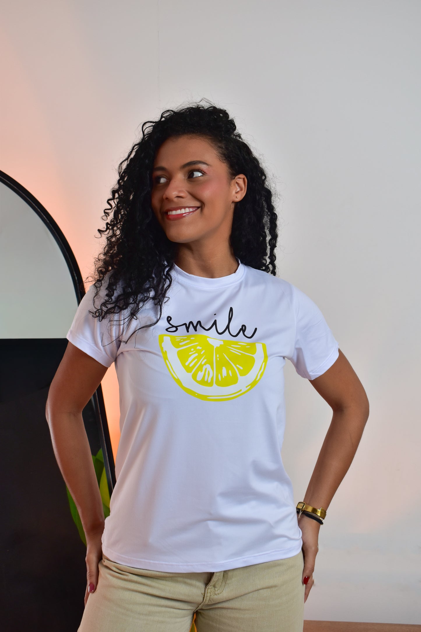 Dama pd estampado smile limón