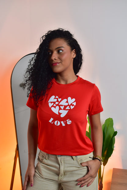 Dama pd estampado corazón blanco