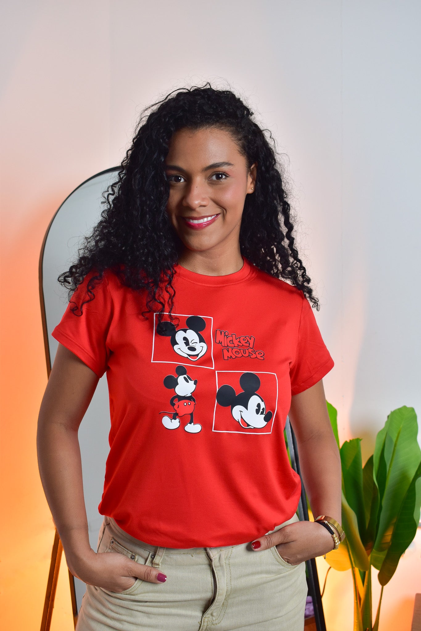 Dama Pd Estampado Mickey Mouse