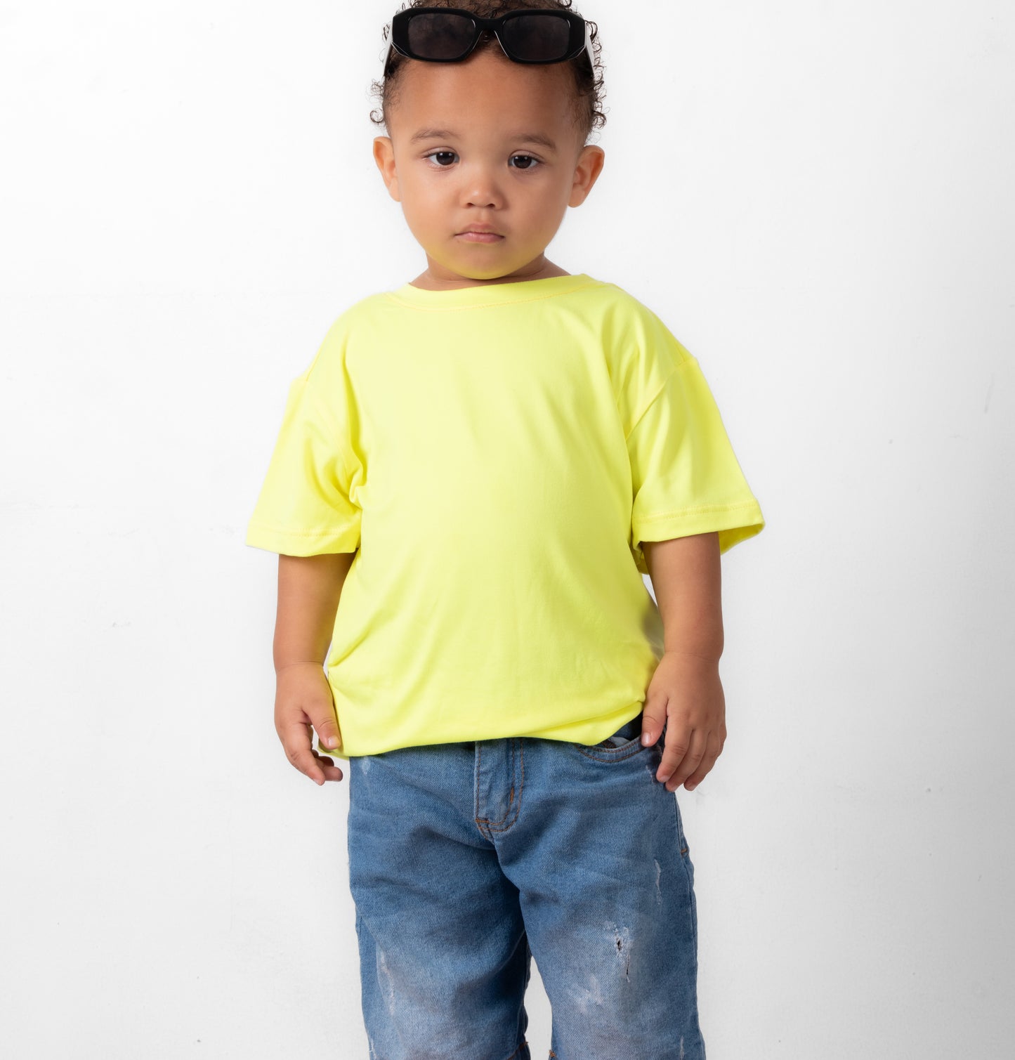 CAMISETA BASICA DE NIÑO - AMARILLO NEON - PD