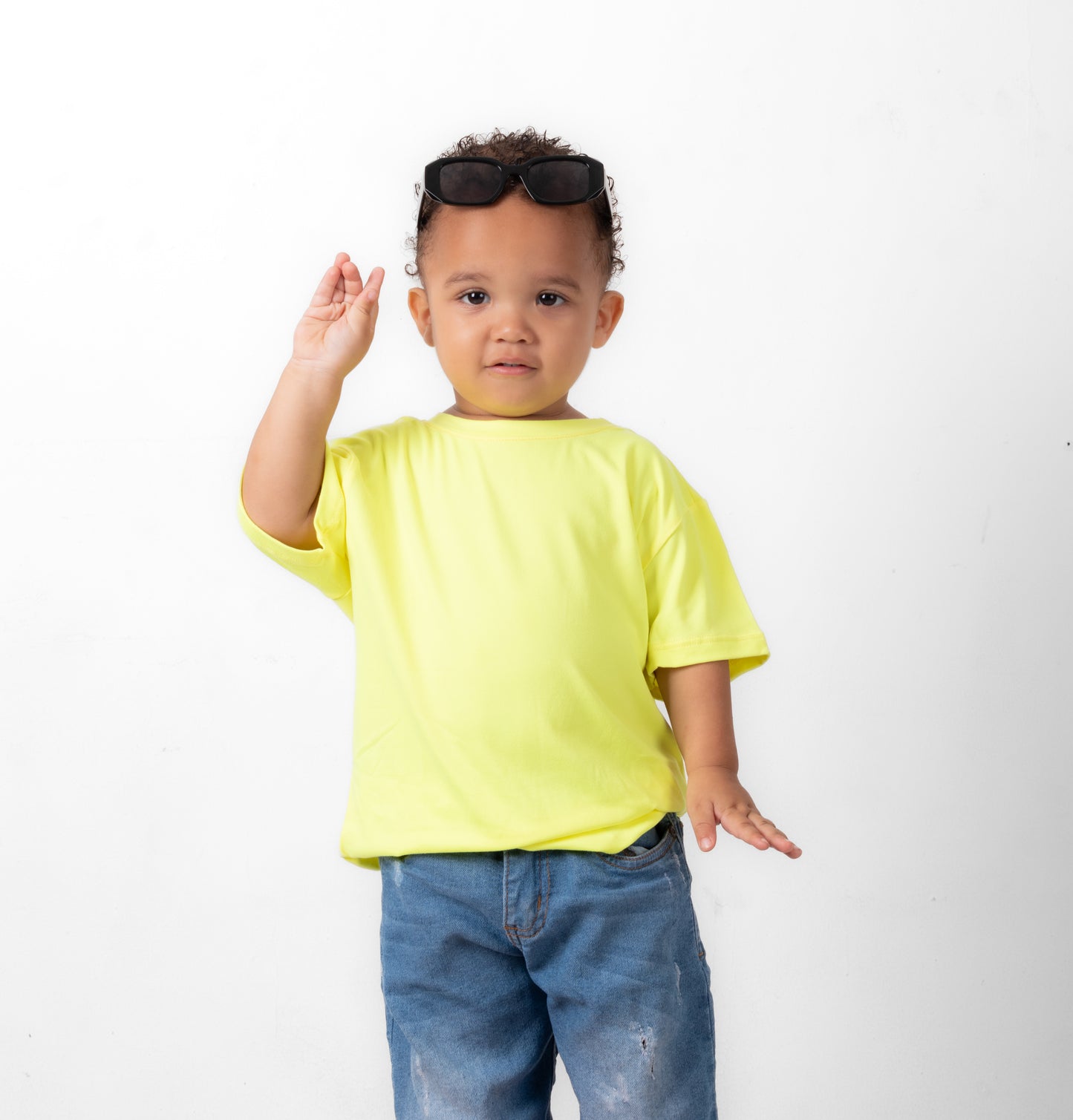 CAMISETA BASICA DE NIÑO - AMARILLO NEON - PD