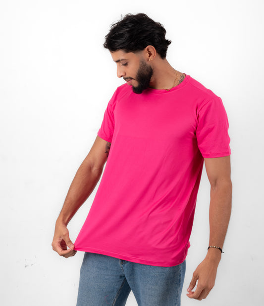 CAMISETA BASICA DE CABALLERO - FUCSIA - PD