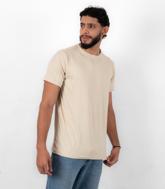 CAMISETA BASICA DE CABALLERO - BEIGE - PD