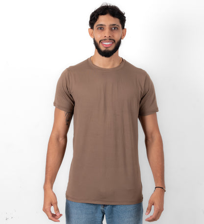 CAMISETA BASICA DE CABALLERO - CHOCOLATE - PD