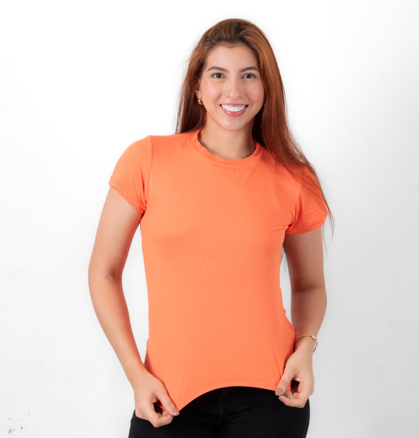 CAMISETA BASICA DE DAMA - NARANJA - PD