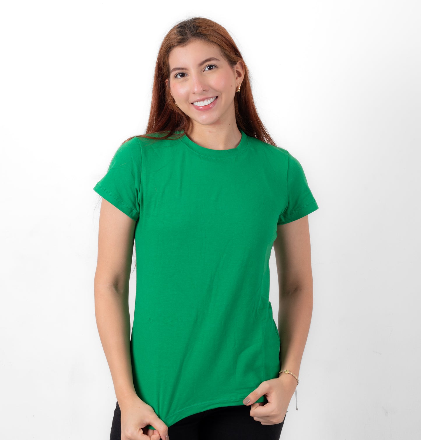 CAMISETA BASICA DE DAMA - VERDE - ALG