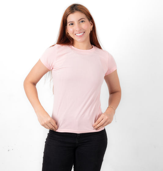 CAMISETA BASICA DE DAMA - PALO DE ROSA - PD