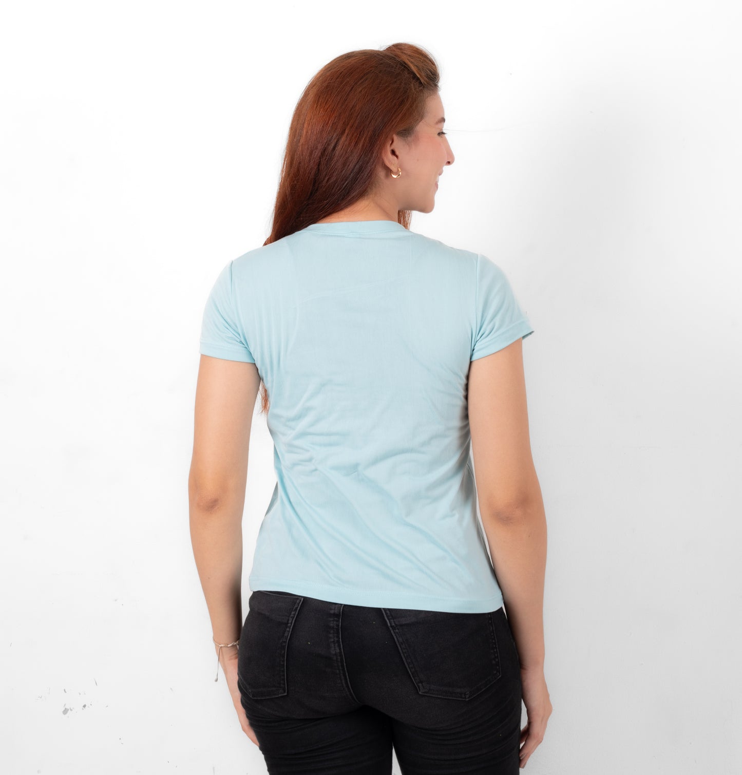 CAMISETA BASICA DE DAMA - AZUL BEBE - PD