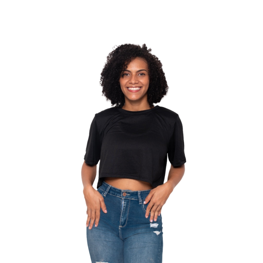 CROP TOP BASICO - NEGRO - PD