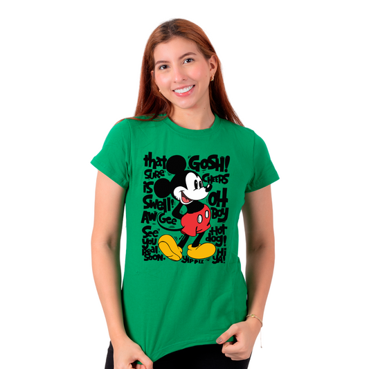 Dama alg estampado mickey verde