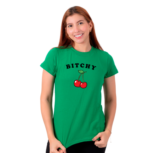 Dama alg estampado verde cereza